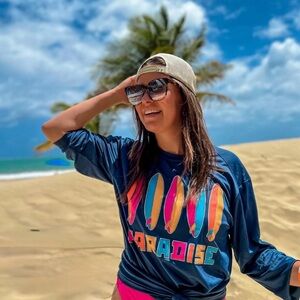 Navy UPF 50+ Paradise Graphic Long Sleeve Shirt